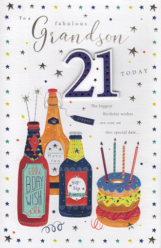 Picture of 21 TODAY BIRTHDAY CARD GRANDSON